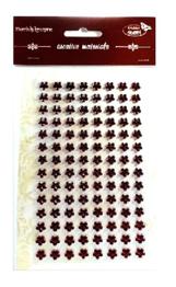 Stiker z 112 samoprzylepnymi kryształkami wielkości 8 mm. Rodzaj : Kwiaty bordowe . Kod towaru : NT-KK 22 Stiker z 112 samoprzylepnymi kryształkami wielkości 8 mm. Rodzaj : Kwiaty bordowe . Kod towaru : NT-KK 22